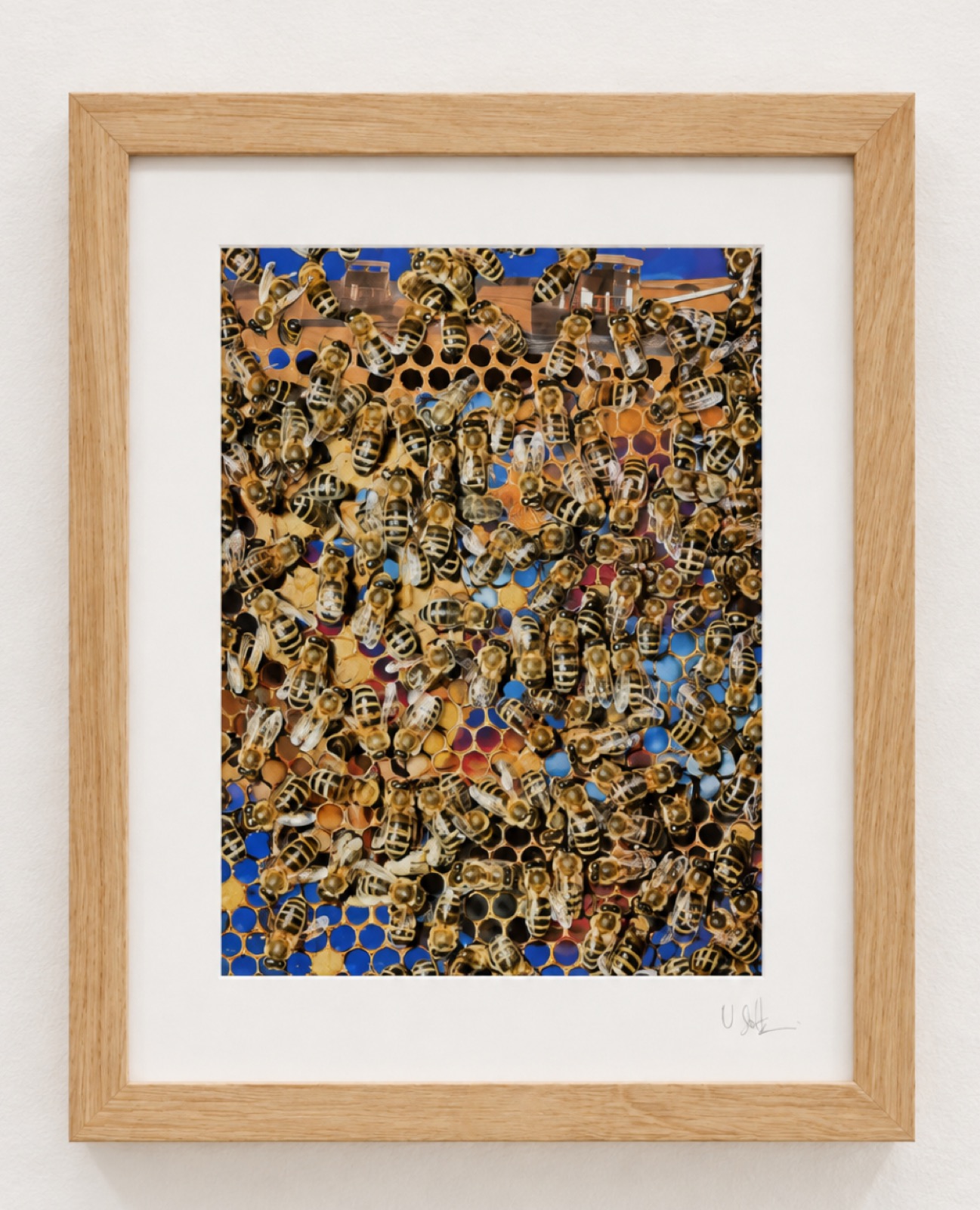 Innere Collage mit Bienen und Waben