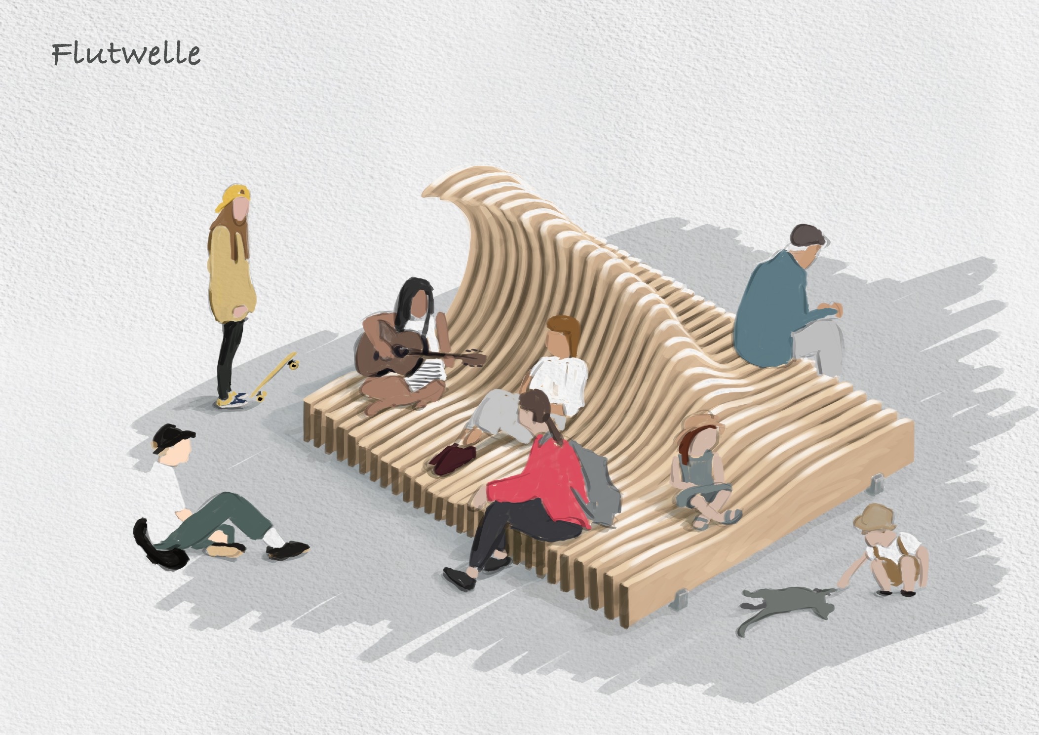Flutwelle – Wettbewerbstafel zum Entwurf Flutwelle